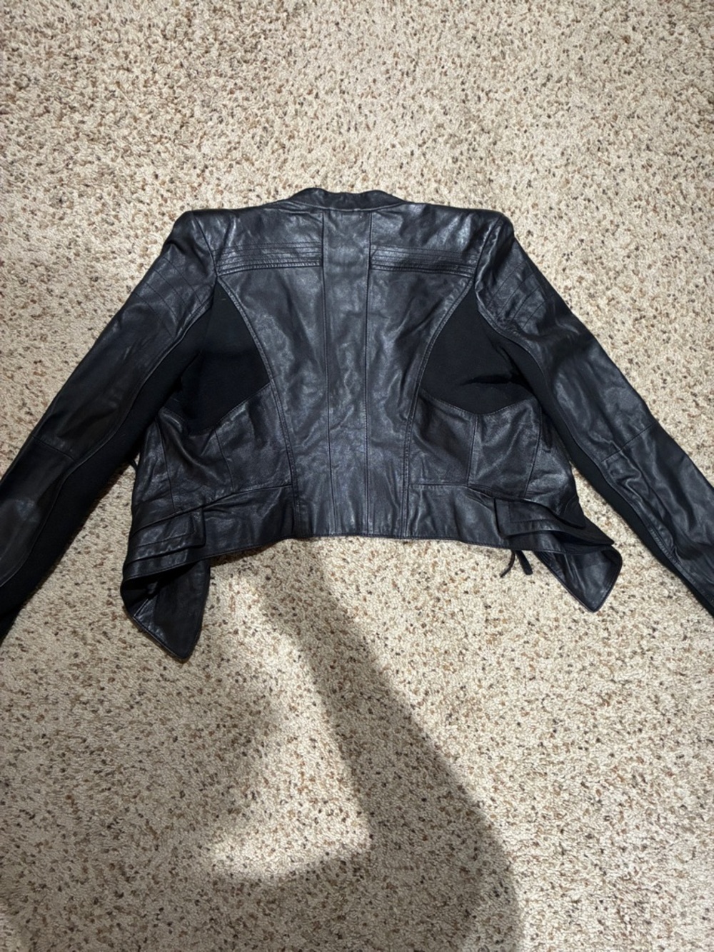 Vintage-ish 2010’s Black Genuine Leather 7 For All Mankind Women's Moto Jacket - Picture 5 of 6